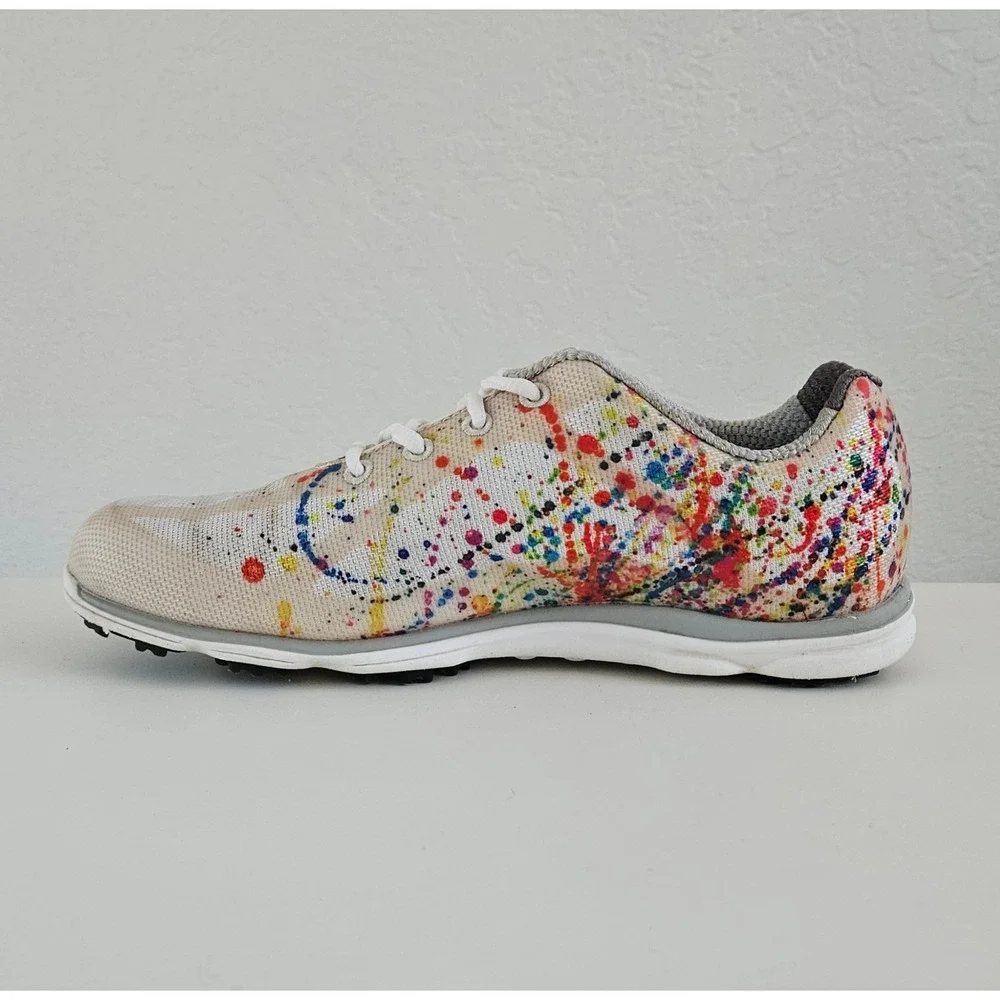 FootJoy EmPower Spikeless Golf Shoes Womens 9M Colorful Paint Splatter 98012
